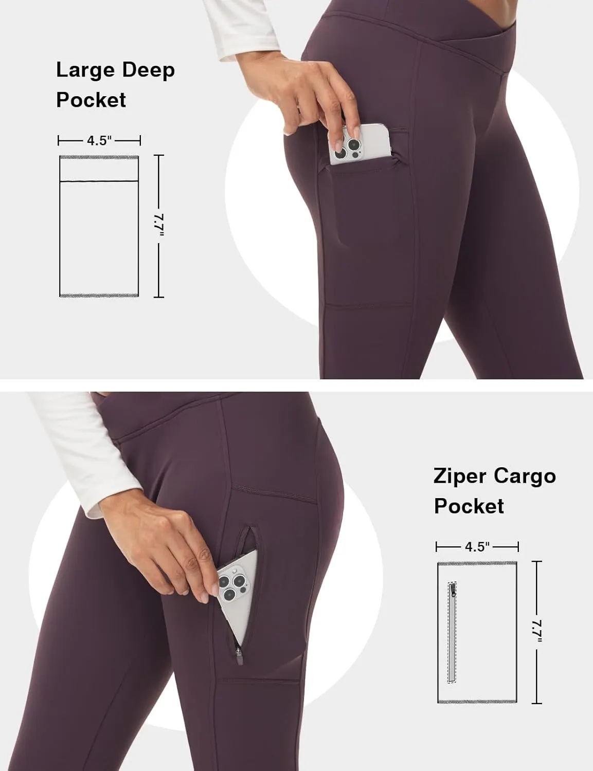 TBMPOY Women's Flare Fleece Lined Pants Bootcut Hiking Crossover Yoga Legging Winter Warm Thermal Outdoor