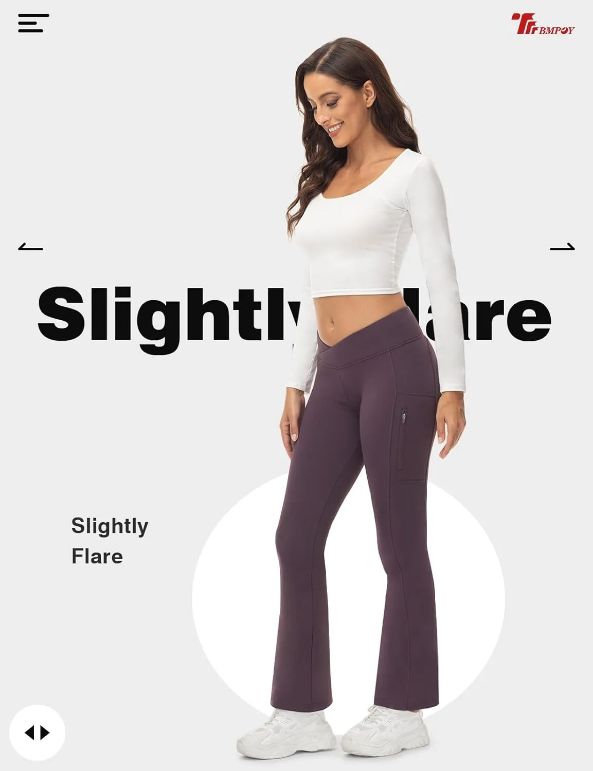 TBMPOY Women's Flare Fleece Lined Pants Bootcut Hiking Crossover Yoga Legging Winter Warm Thermal Outdoor