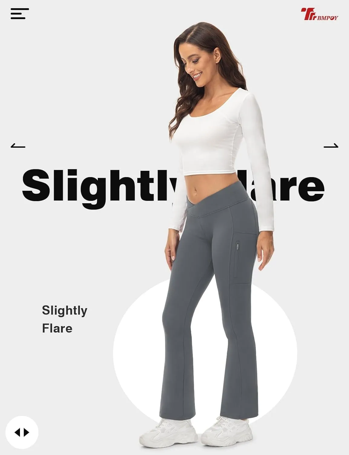 TBMPOY Women's Flare Fleece Lined Pants Bootcut Hiking Crossover Yoga Legging Winter Warm Thermal Outdoor