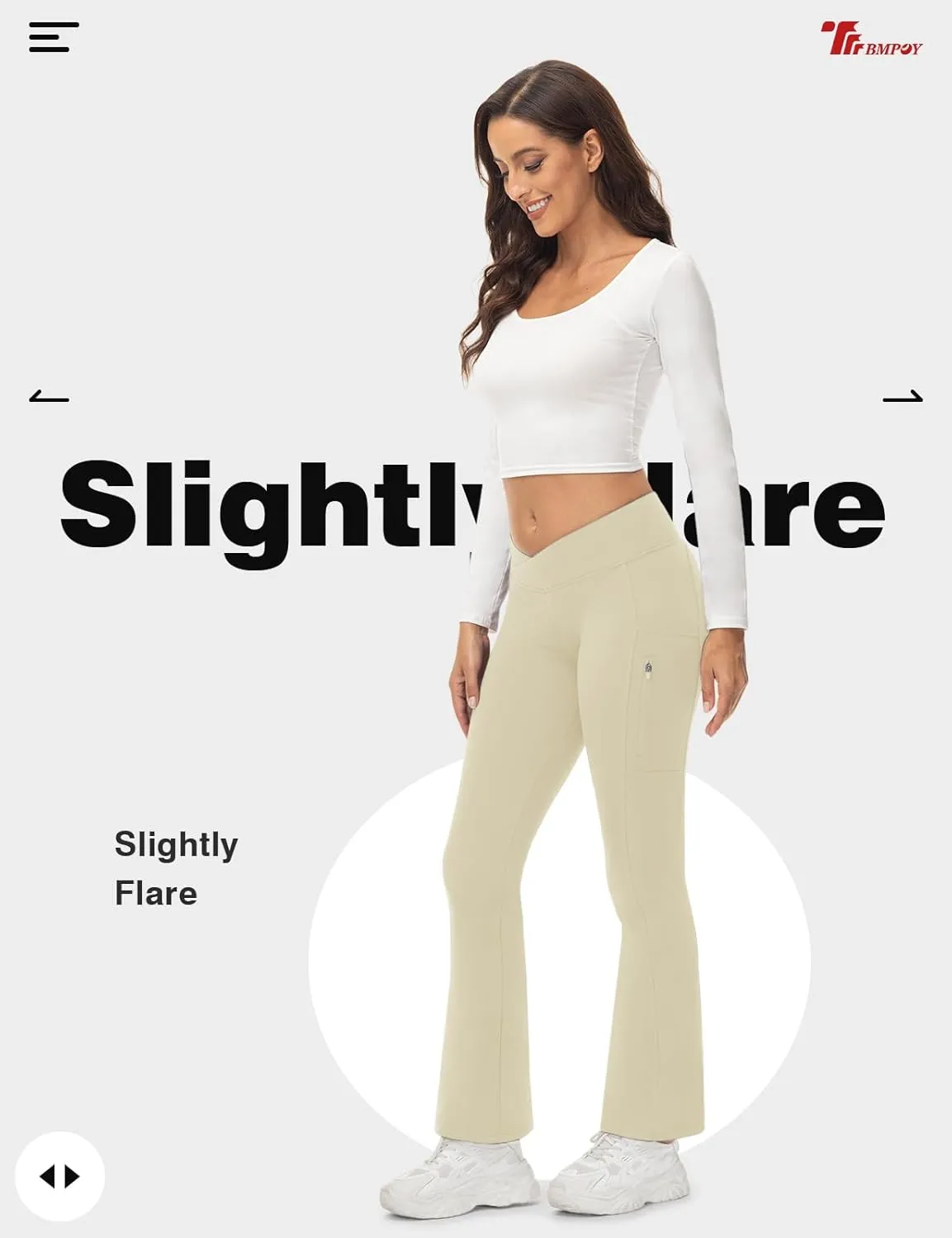 TBMPOY Women's Flare Fleece Lined Pants Bootcut Hiking Crossover Yoga Legging Winter Warm Thermal Outdoor