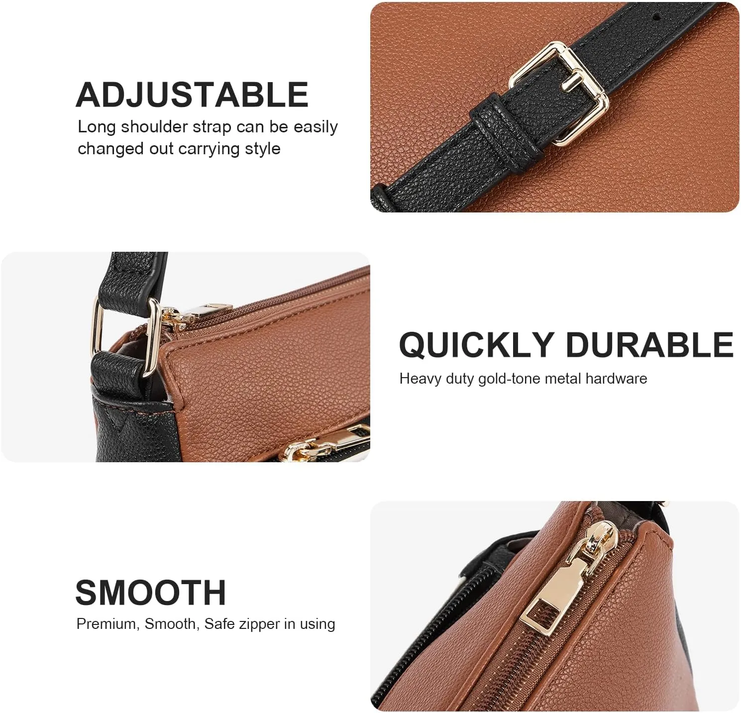 Telena Crossbody Bags for Women, Leather Cross body Purse With Adjustable Strap