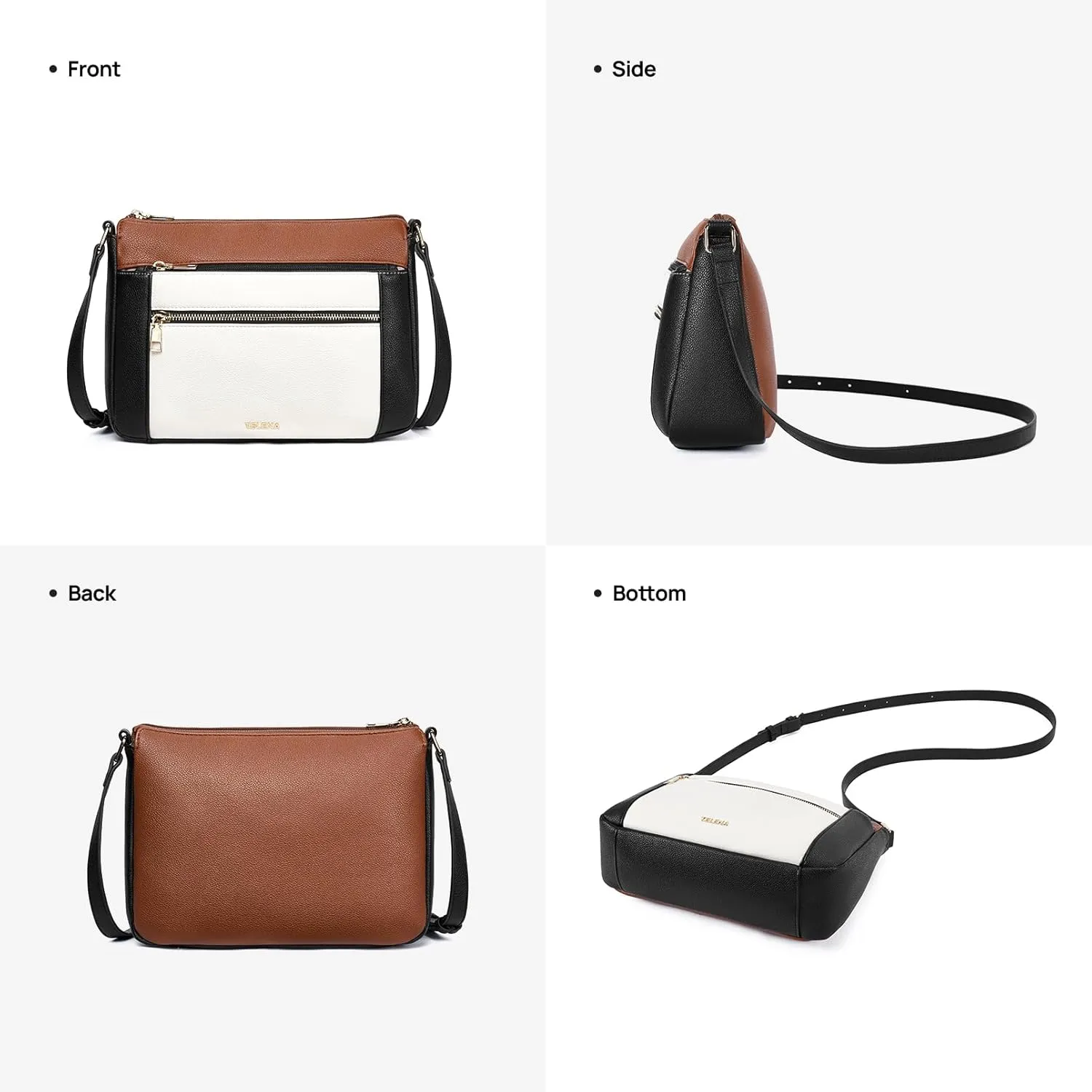 Telena Crossbody Bags for Women, Leather Cross body Purse With Adjustable Strap