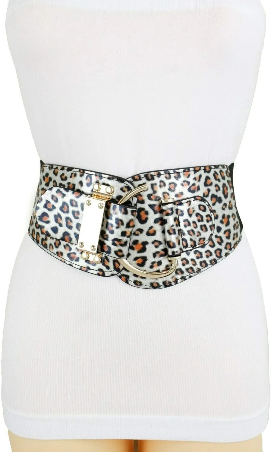 TFJ Women Wide Fashion Belt Hip High Waist Gold Metal Hook Buckle Size XS S M L Xl