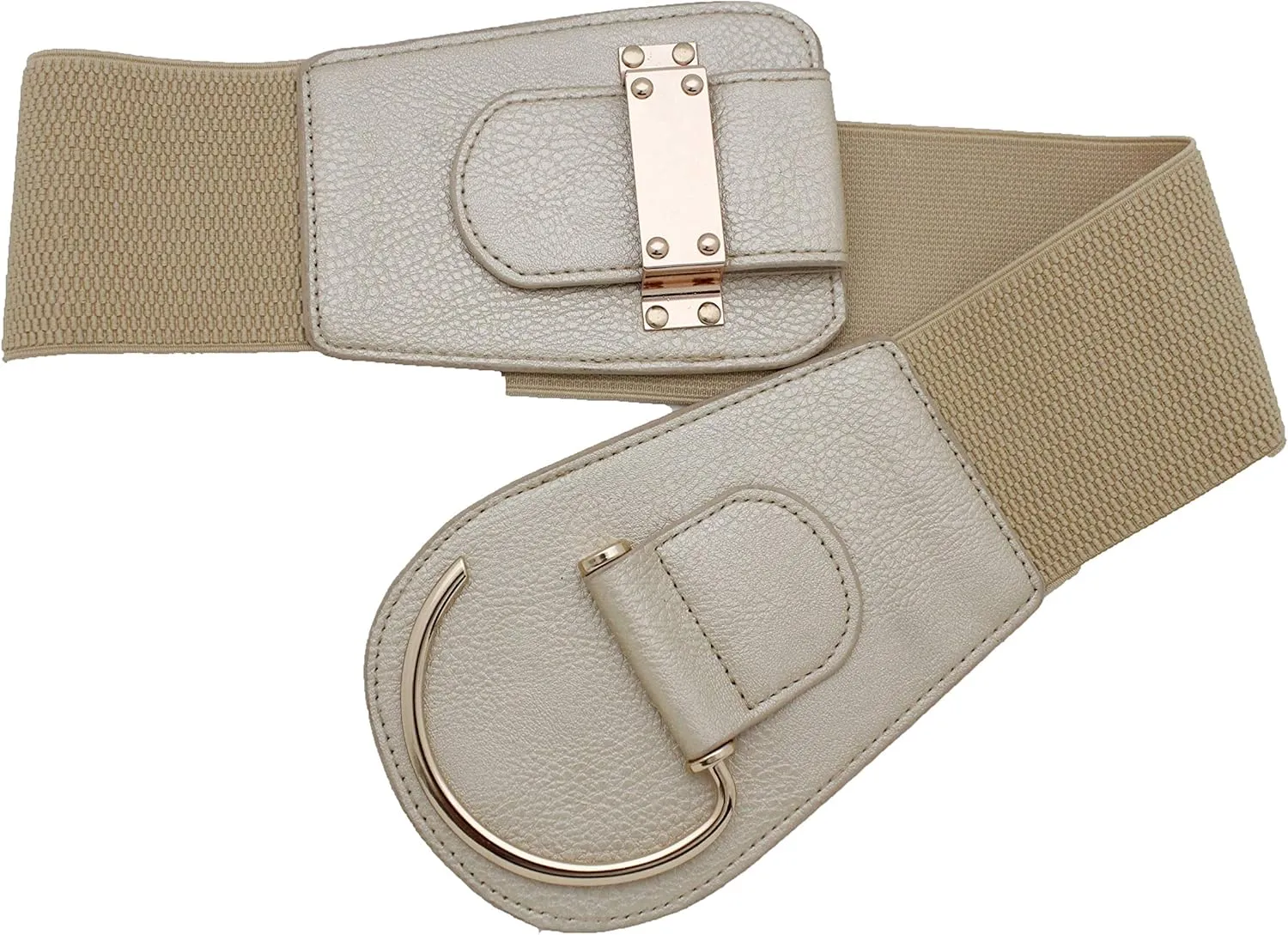 TFJ Women Wide Fashion Belt Hip High Waist Gold Metal Hook Buckle Size XS S M L Xl