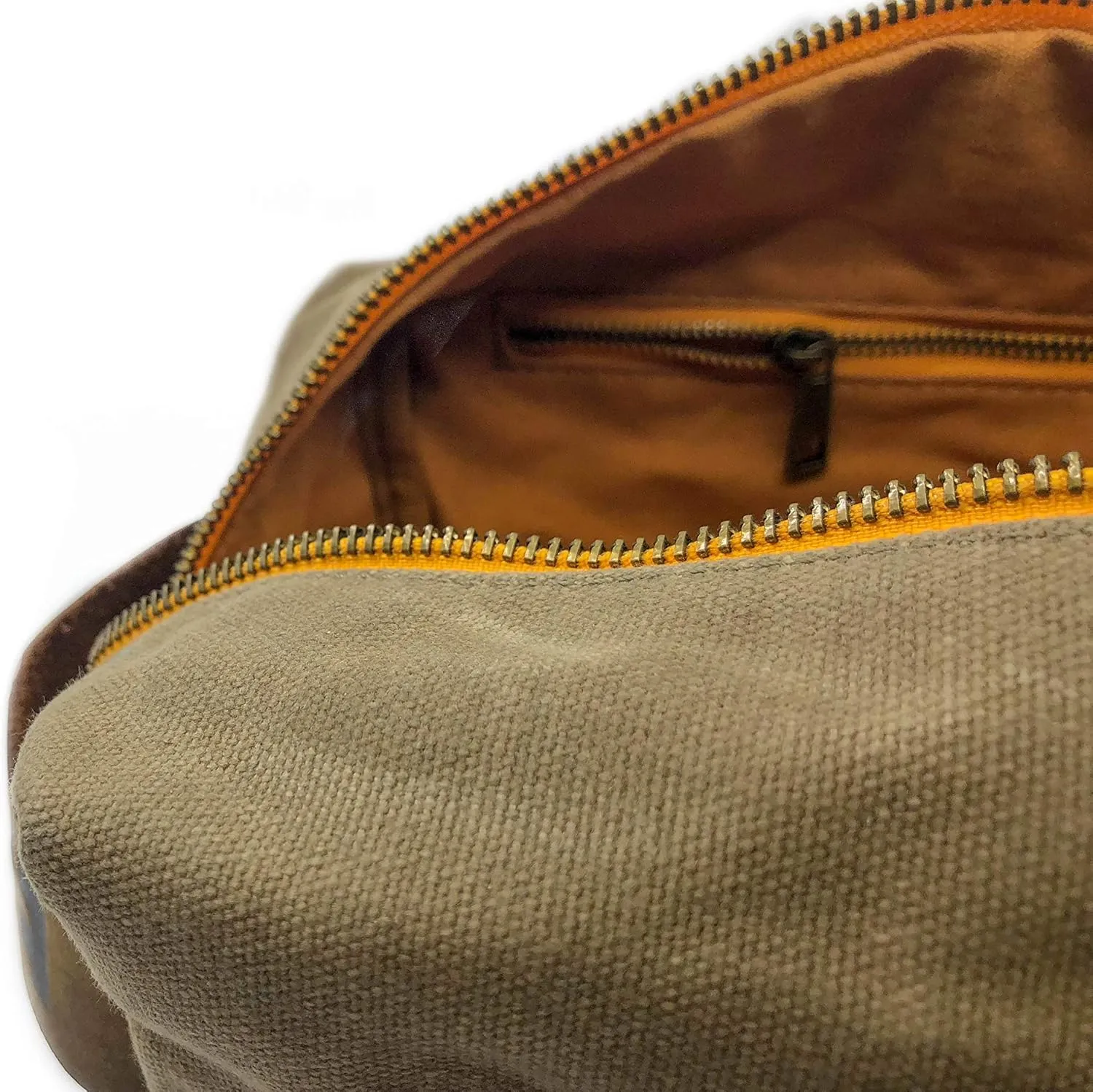 the DOPP KIT | durable waxed cotton canvas toiletry bag with leather handle (SandDune)