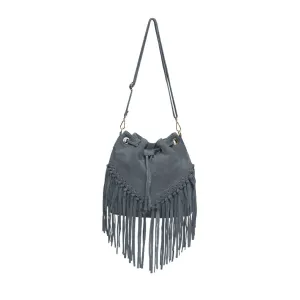 The Suede Leather Fringe Bucket Bag