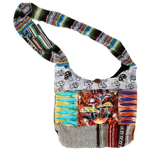 ThreadHeads Mushroom Razor-Cut Patchwork Sling Bag | 15" x 15"