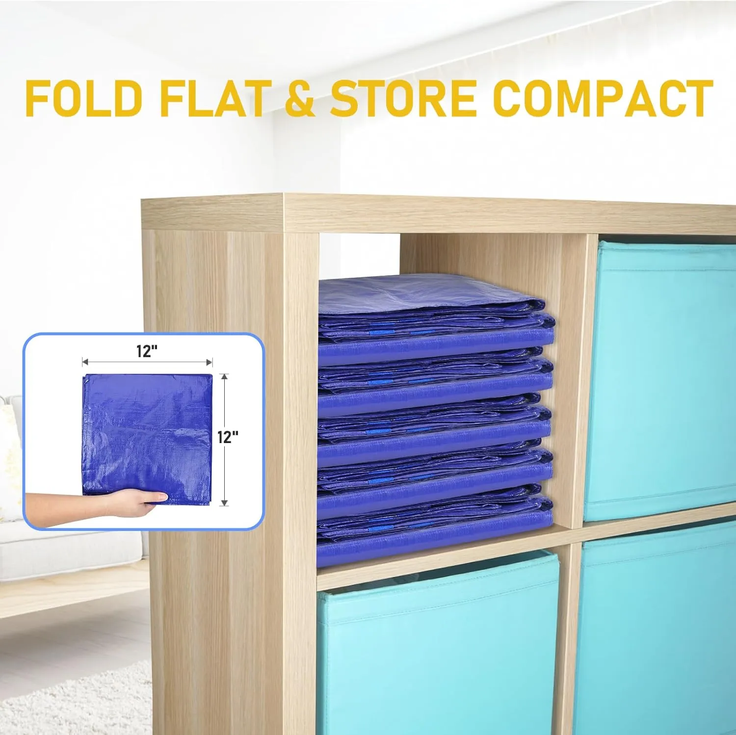 TICONN 6 Pack Extra Large Moving Bags with Zippers & Carrying Handles, Heavy-Duty Storage Tote Moving Boxes for Space Saving (6 PK, 45 Gallon)