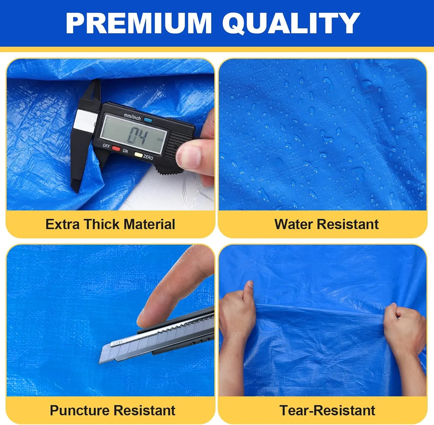 TICONN Mattress Bags for Moving, Heavy Duty Cali King Mattress Cover Storage Bag with Full-Around Handle and Adjustable Buckles (Blue, Cali King)