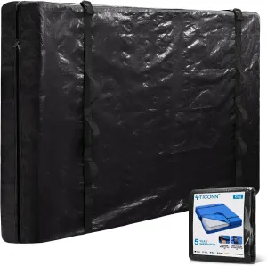 TICONN Mattress Bags for Moving, Heavy Duty King Mattress Cover Storage Bag with Full-Around Handle and Adjustable Buckles (Black, King)