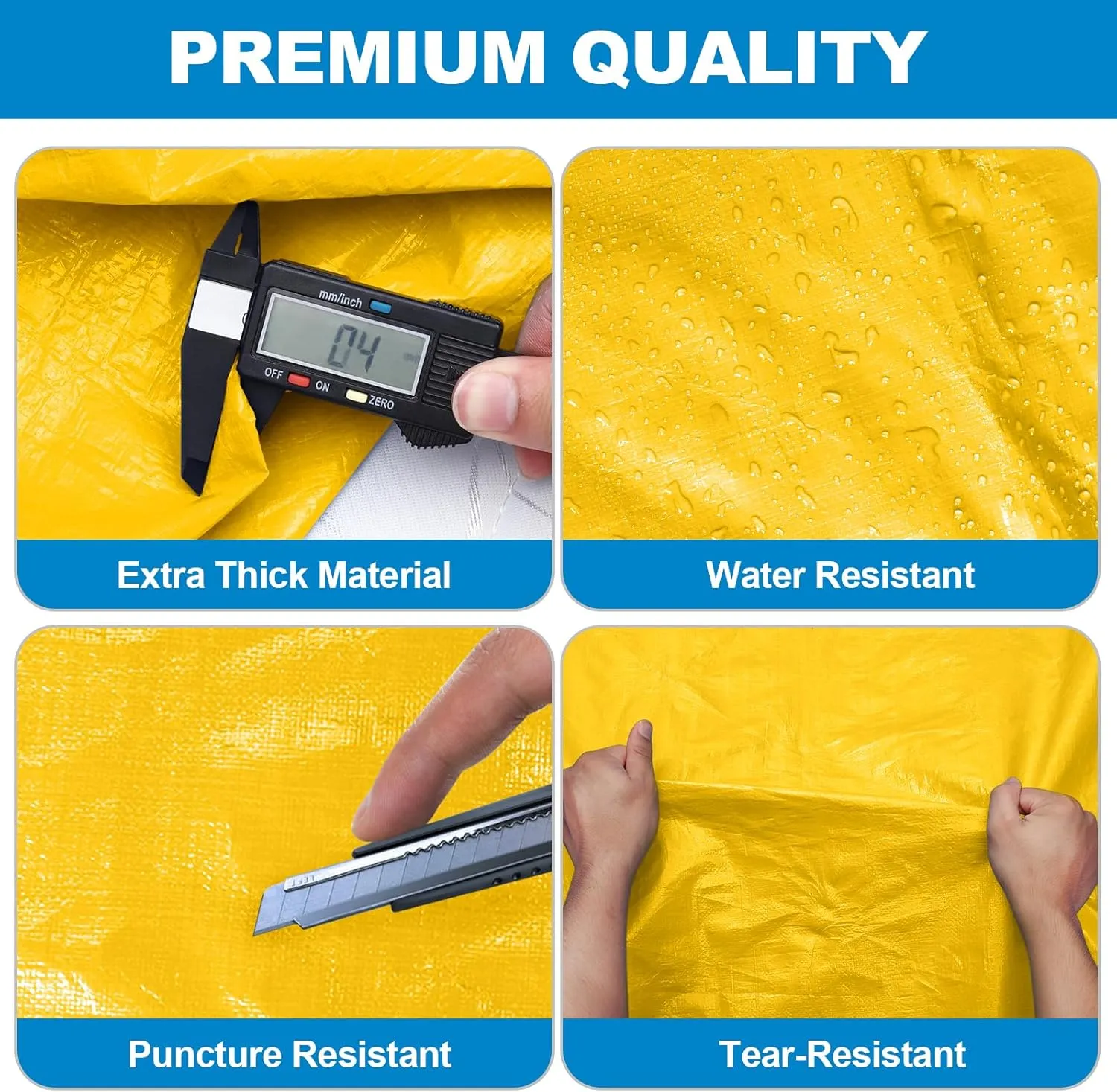 TICONN Mattress Bags for Moving, Heavy Duty Queen Mattress Cover Storage Bag with Full-Around Handle and Adjustable Buckles (Yellow, Queen)