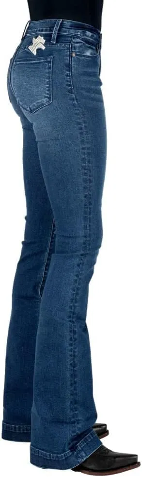 Tin Haul Western Jeans Womens 595 Libby Flare Slim 10-054-0595-0106 BU