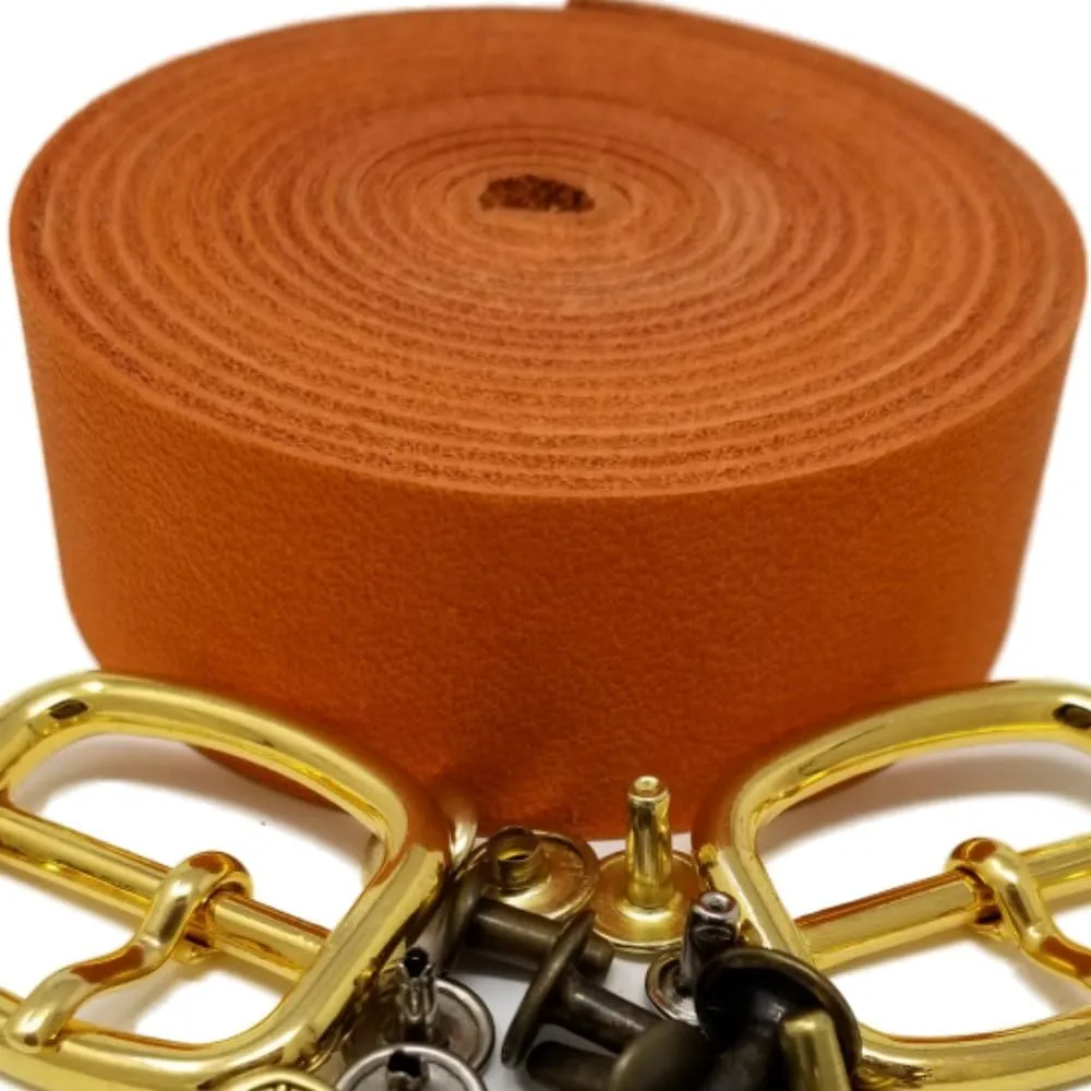 TOFL Genuine Top-Grain Leather Strap | 72 Inches Long | 1 Inch Wide | 1/16 Inch Thick (4-5 oz) | 1 Leather Strip for DIY Arts & Craft Projects, Clothing, Jewelry, Wrapping | Orange