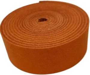 TOFL Genuine Top-Grain Leather Strap | 72 Inches Long | 1 Inch Wide | 1/16 Inch Thick (4-5 oz) | 1 Leather Strip for DIY Arts & Craft Projects, Clothing, Jewelry, Wrapping | Orange