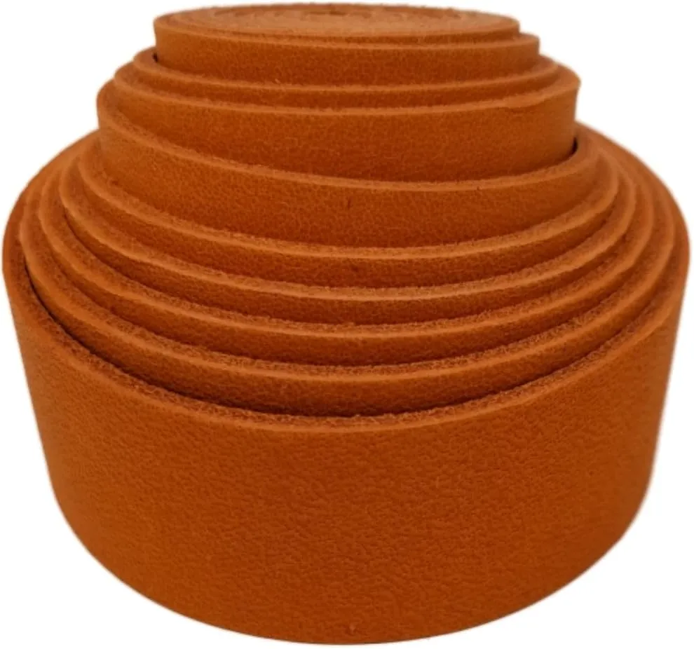 TOFL Genuine Top-Grain Leather Strap | 72 Inches Long | 1 Inch Wide | 1/16 Inch Thick (4-5 oz) | 1 Leather Strip for DIY Arts & Craft Projects, Clothing, Jewelry, Wrapping | Orange