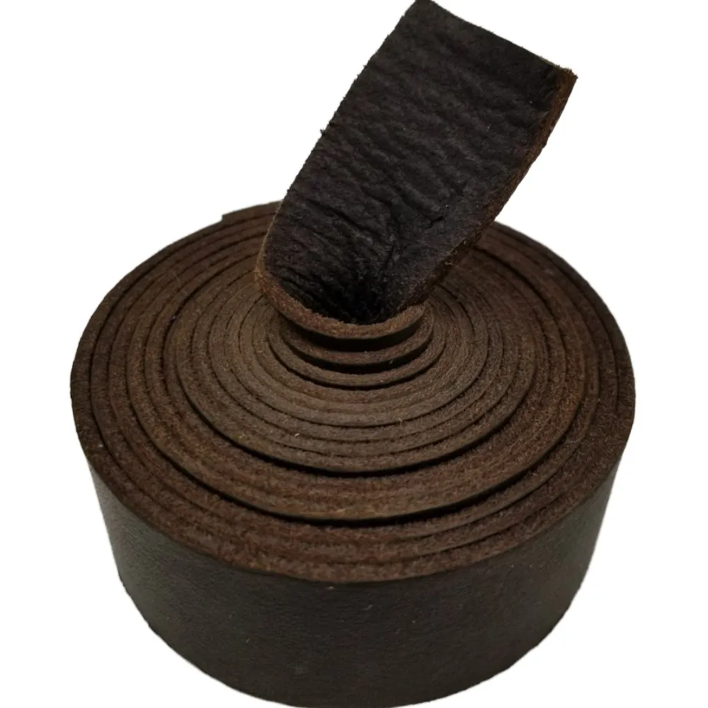TOFL Genuine Top-Grain Leather Strap | 72 Inches Long | 1/2 Inch Wide | 1/16 Inch Thick (4-5 oz) | 1 Leather Strip for DIY Arts & Craft Projects, Clothing, Jewelry, Wrapping | Dark Brown