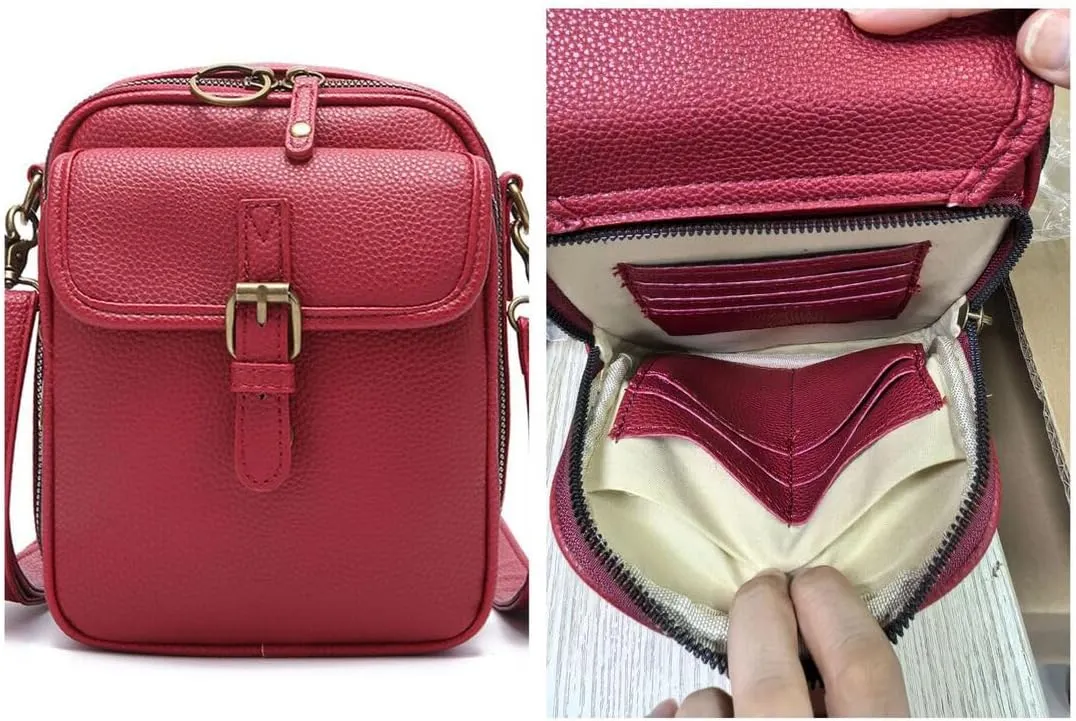 Tojoyride Crossbody Bag for Women Anti Theft Leather Mini Messenger Bag