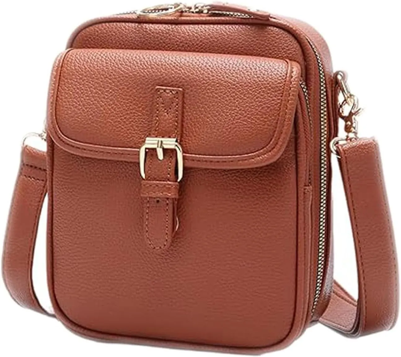 Tojoyride Crossbody Bag with Card Slots, Vintage Cross Body Shoulder Purse, Messenger Shoulder Leather Bags with Zipper