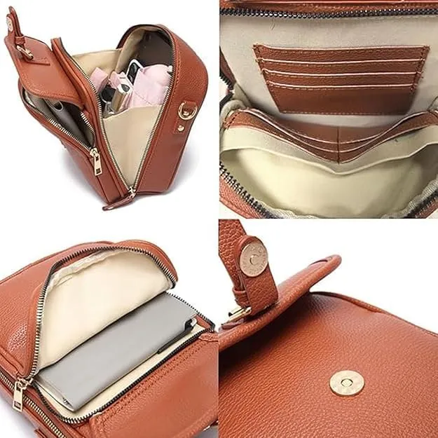 Tojoyride Crossbody Bag,Urvashi Crossbody Leather Bag,Vintage Anti Theft Shoulder Purse, with 10 Card Slots