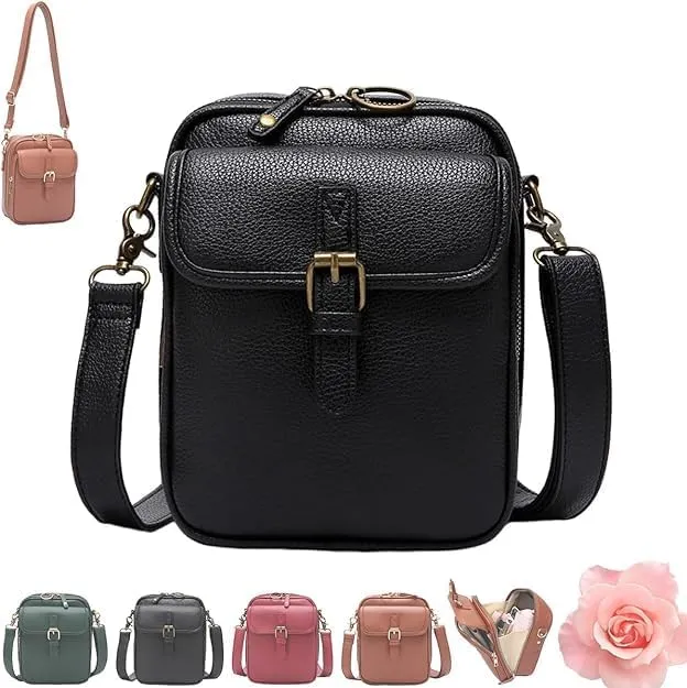 Tojoyride Crossbody Bag,Urvashi Crossbody Leather Bag,Vintage Anti Theft Shoulder Purse, with 10 Card Slots