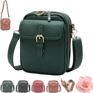 Tojoyride Crossbody Bag,Urvashi Crossbody Leather Bag,Vintage Anti Theft Shoulder Purse, with 10 Card Slots