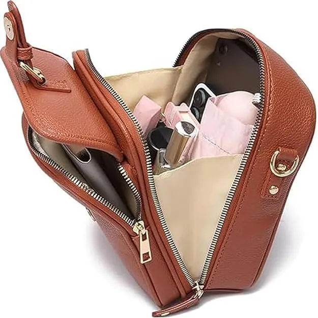 Tojoyride Crossbody Bag,Urvashi Crossbody Leather Bag,Vintage Anti Theft Shoulder Purse, with 10 Card Slots