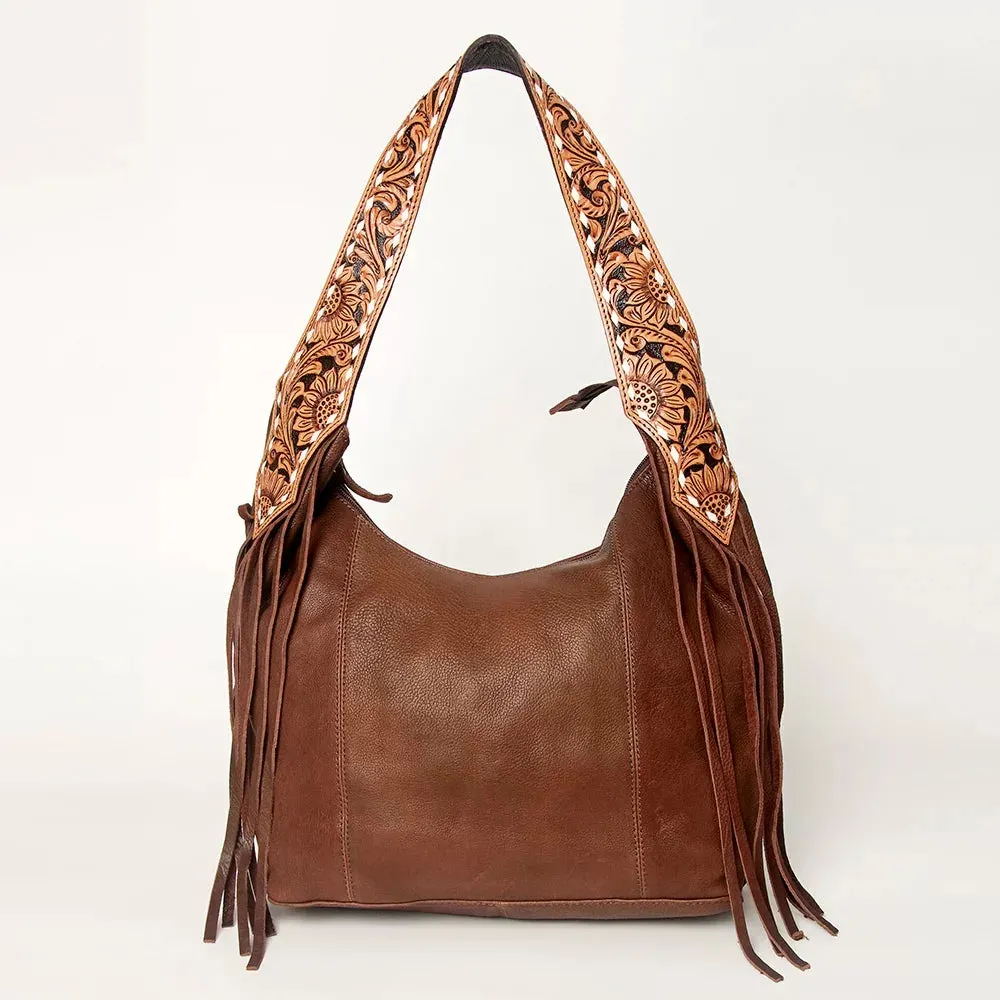 Tooled Strap with Fringe Smooth Leather Purse from American Darling
