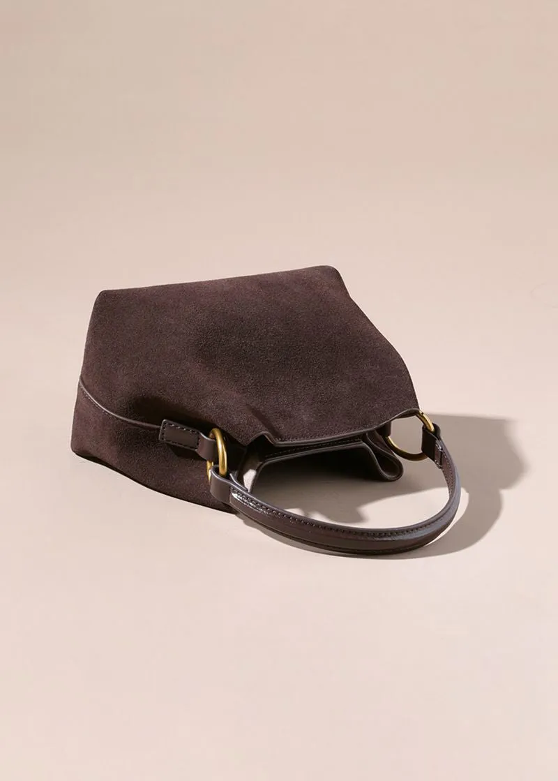 Top Handle Suede Leather Shoulder Bag