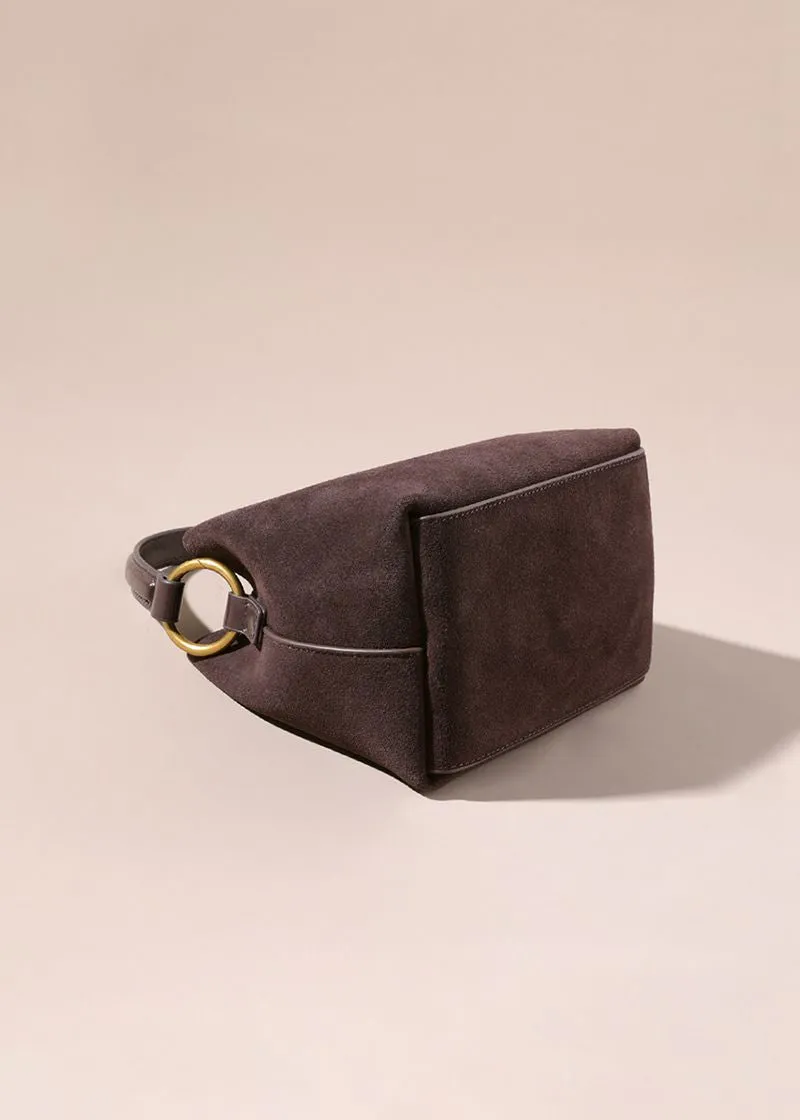 Top Handle Suede Leather Shoulder Bag