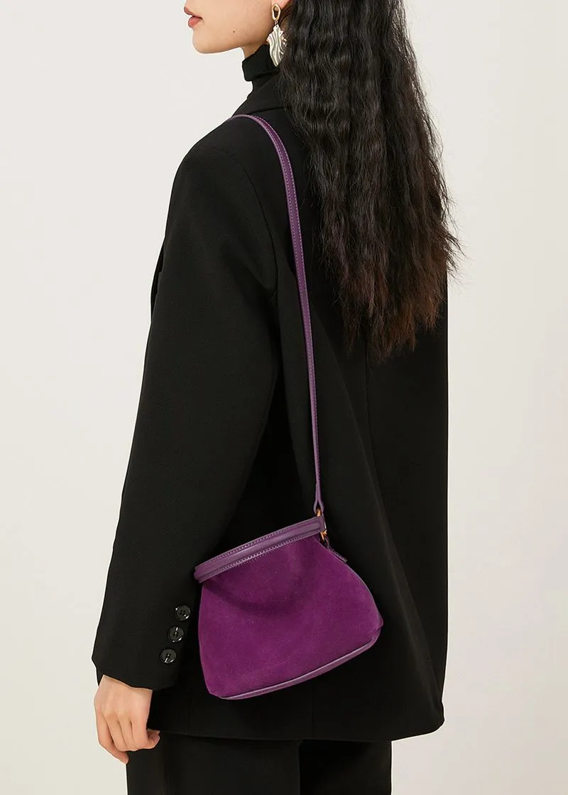 Top Handle Suede Leather Shoulder Bag