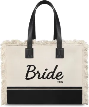 TOPDesign Bride to Be Bag, Bride Canvas Tote Bag Wedding Engagement Proposal Bridal Shower Bachelorette Party Gift for Bride to Be Fiancee, Newly Engaged Gift