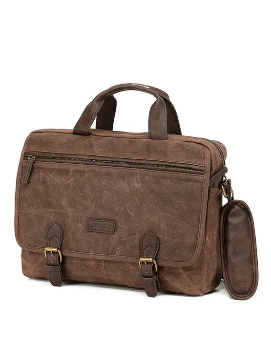 TOSCA- WAXED CANVAS BRIEFCASE