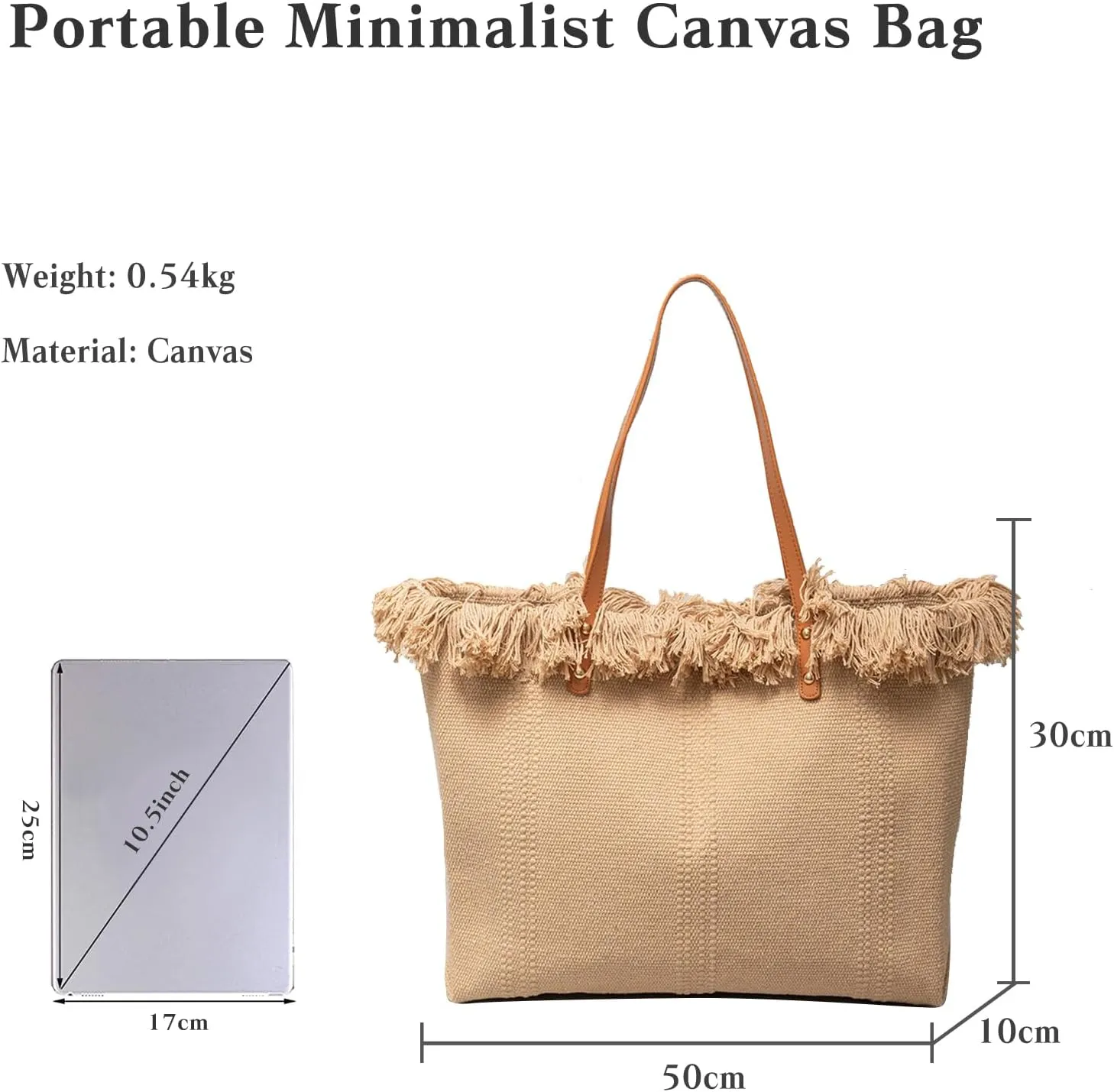 Tote Bag for Women Cute Canvas Shoulder Bag Summer Vibe Beach Bag Casual Handbag Bohemian Hobo Bag with Tassels