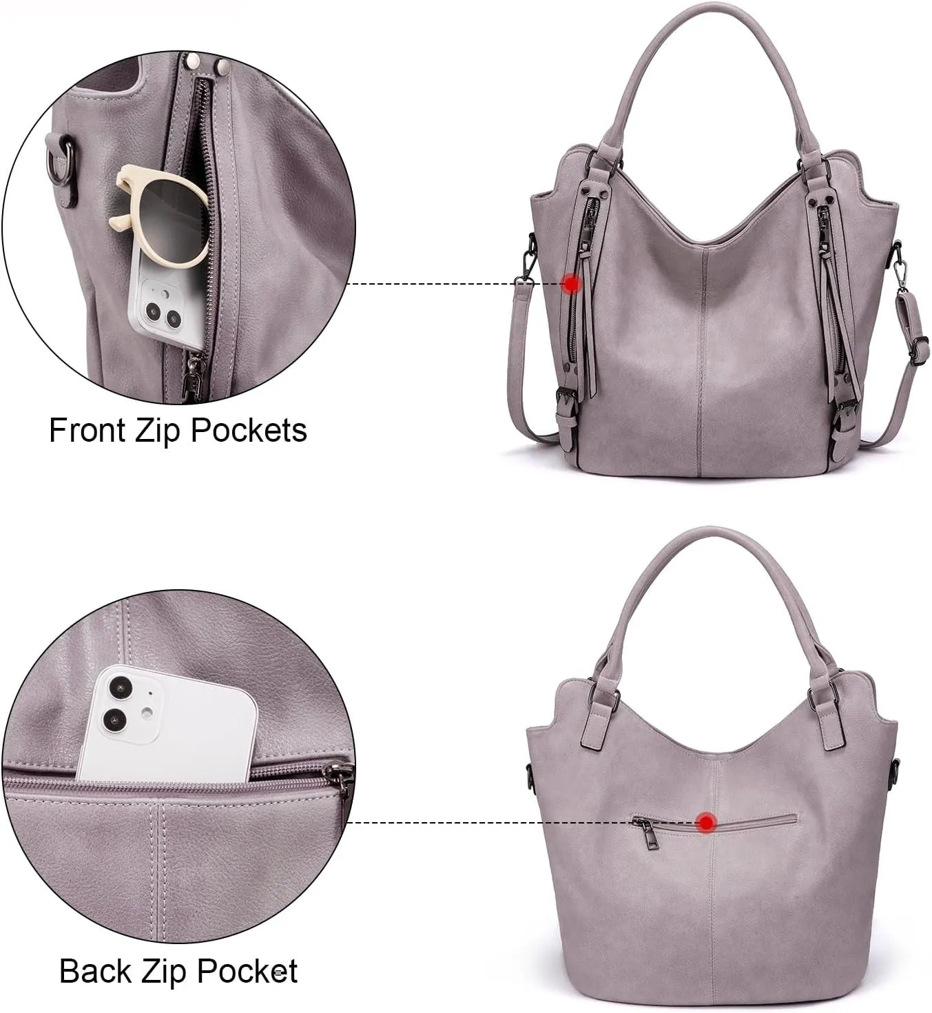 Tote Bag for Women PU Leather Shoulder Bags Fashion Hobo Bags Large Purse and Handbags with Adjustable Shoulder Strap