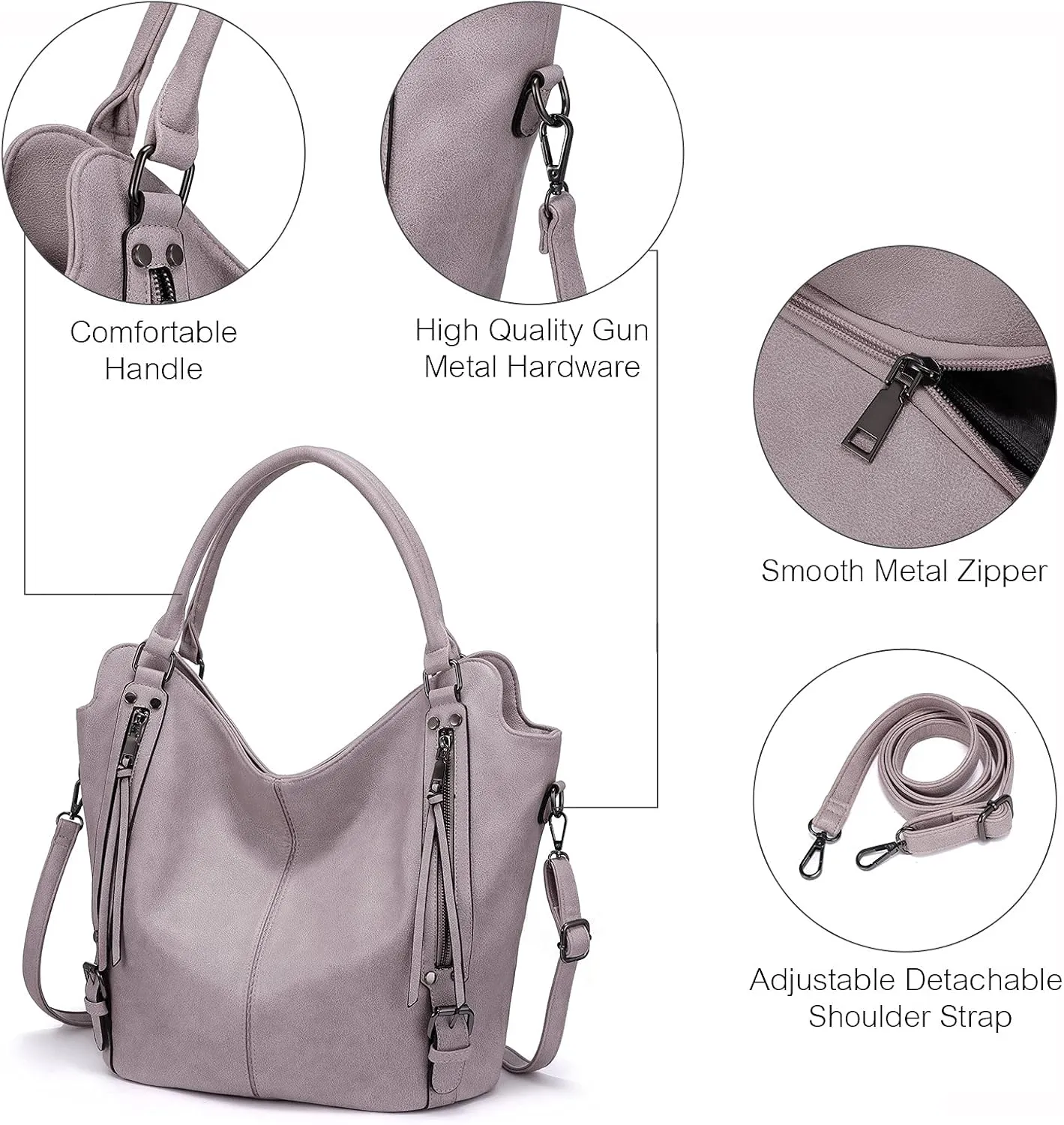 Tote Bag for Women PU Leather Shoulder Bags Fashion Hobo Bags Large Purse and Handbags with Adjustable Shoulder Strap