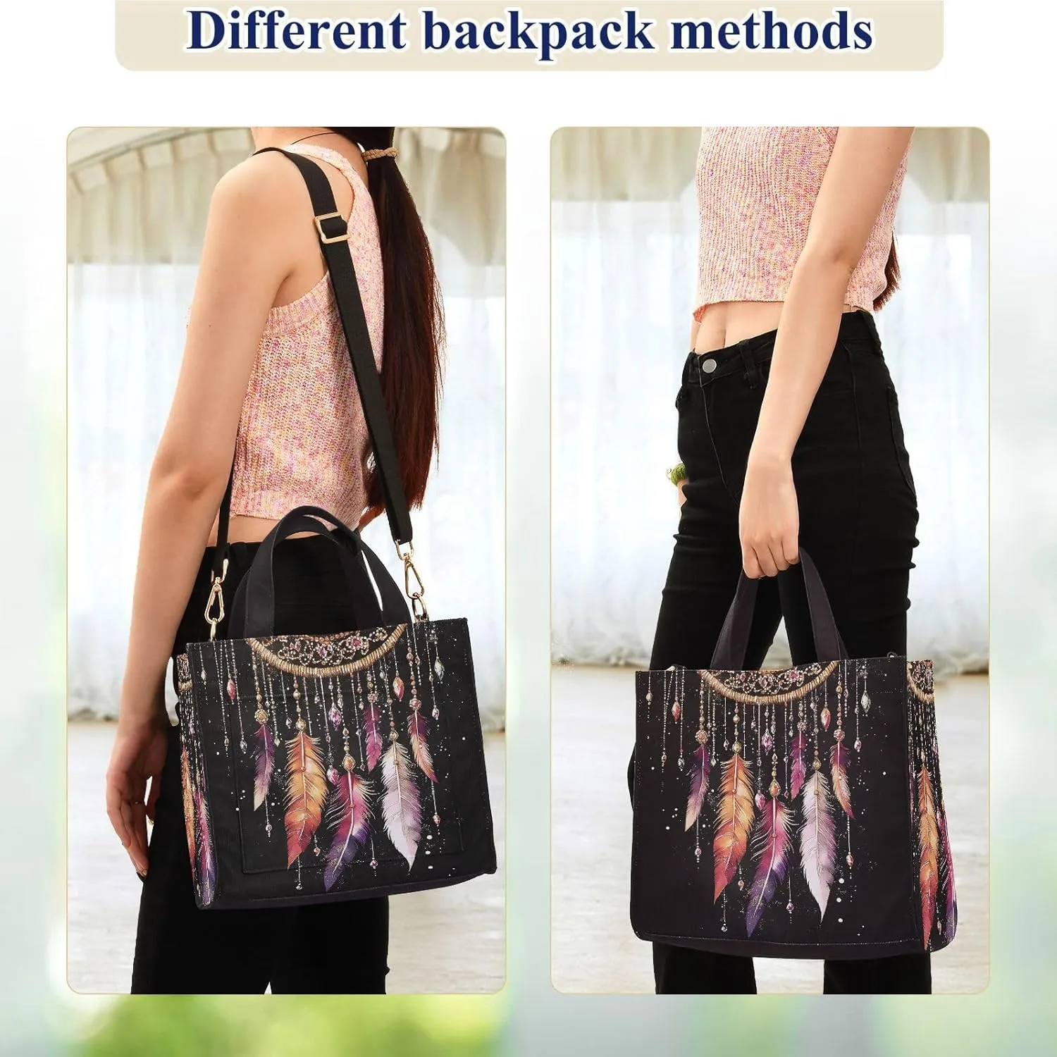 Tote Bag for Women with Inner Pockets Corduroy Crossbody Shoulder Purse Bags for Trip Office Work 13.7 * 4.9 * 12.2IN