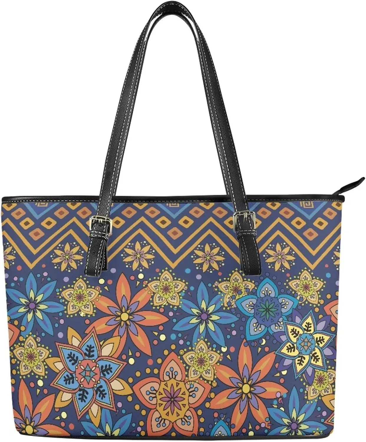 Tote Bag for Women,Work Tote Bags Large Laptop Tote Bag Waterproof Computer Leather Handbags Tribal Ethnic Purses