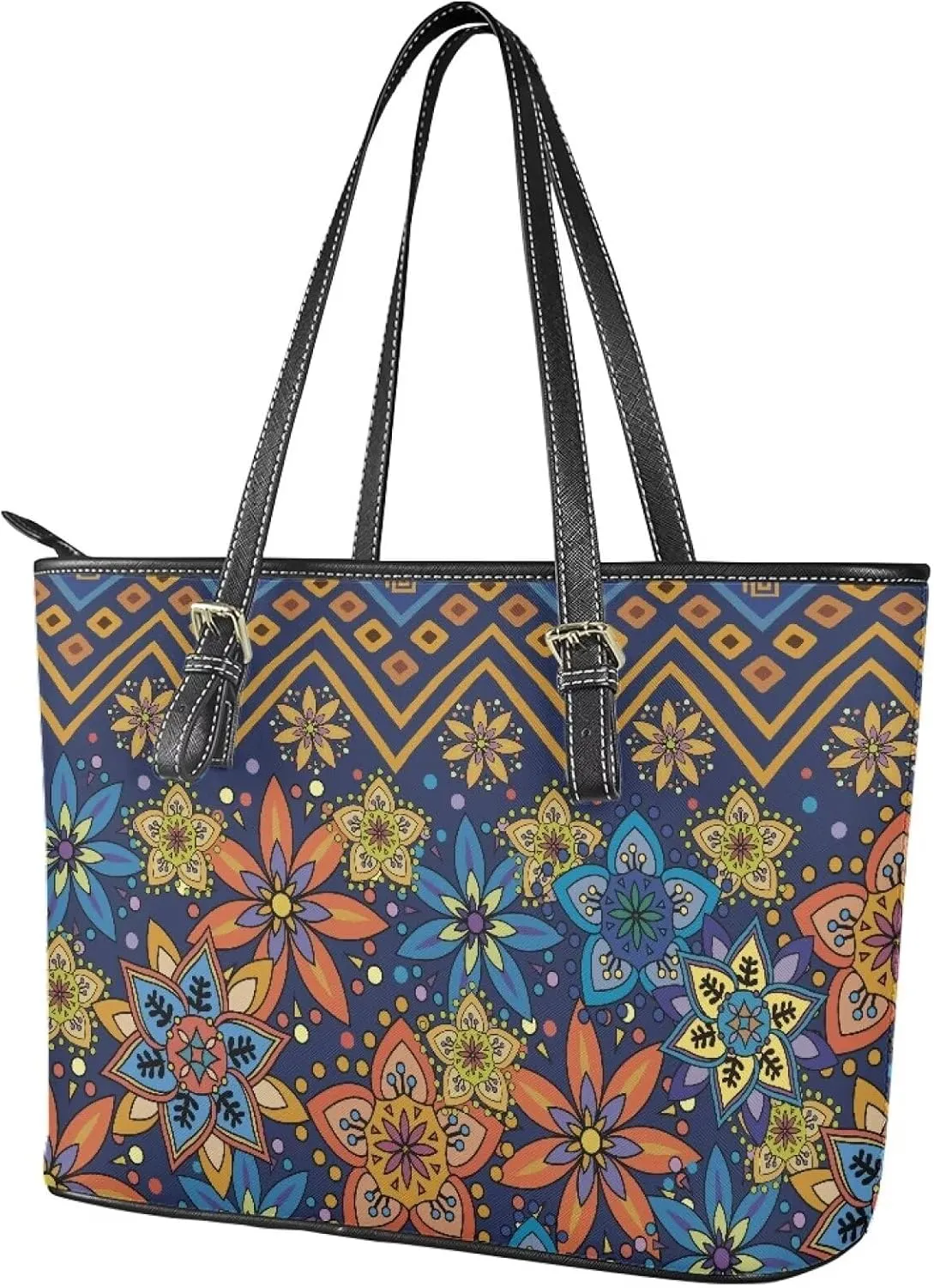 Tote Bag for Women,Work Tote Bags Large Laptop Tote Bag Waterproof Computer Leather Handbags Tribal Ethnic Purses