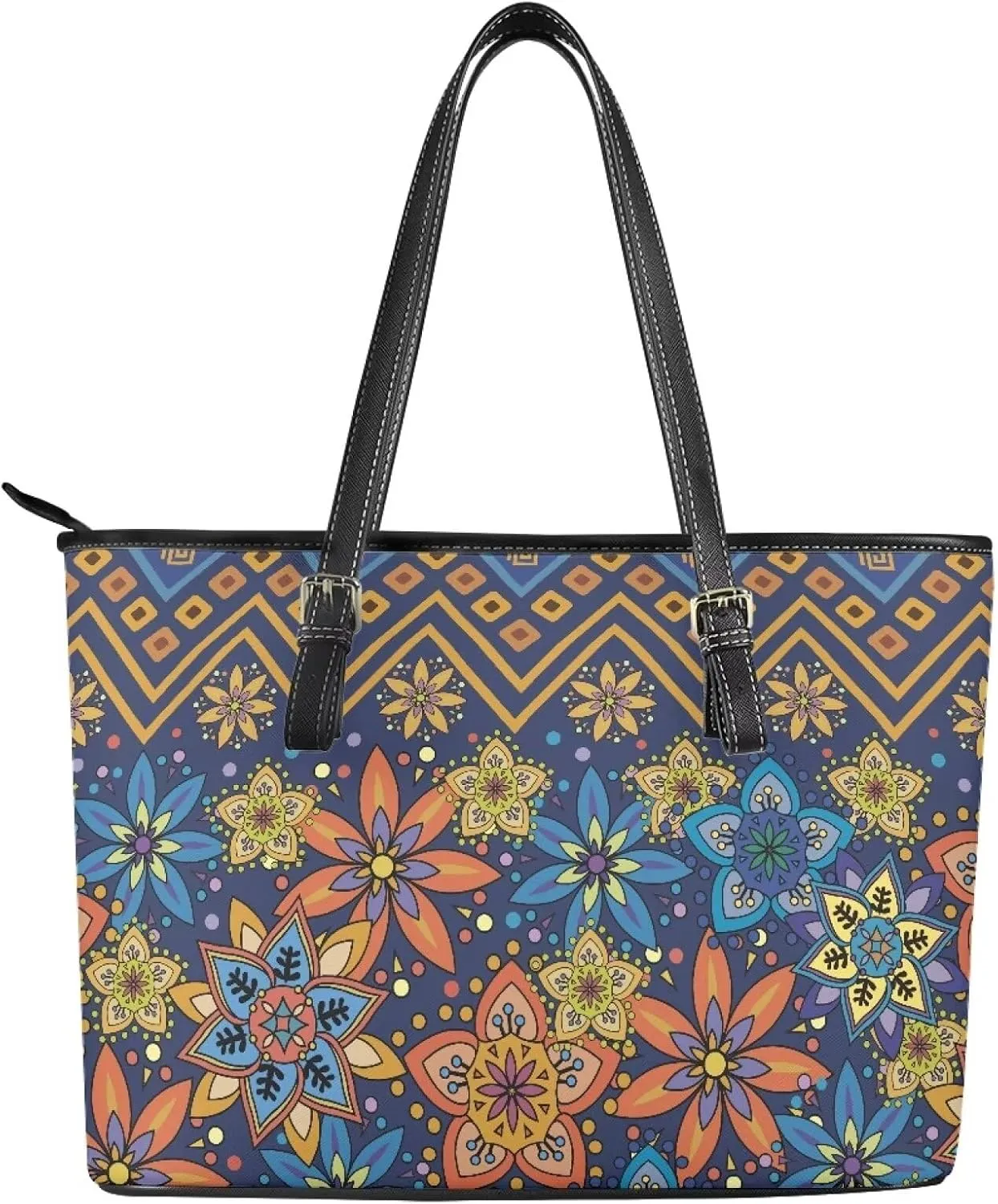 Tote Bag for Women,Work Tote Bags Large Laptop Tote Bag Waterproof Computer Leather Handbags Tribal Ethnic Purses
