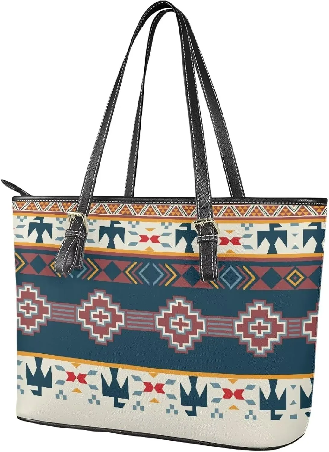 Tote Bag for Women,Work Tote Bags Large Laptop Tote Bag Waterproof Computer Leather Handbags Tribal Ethnic Purses