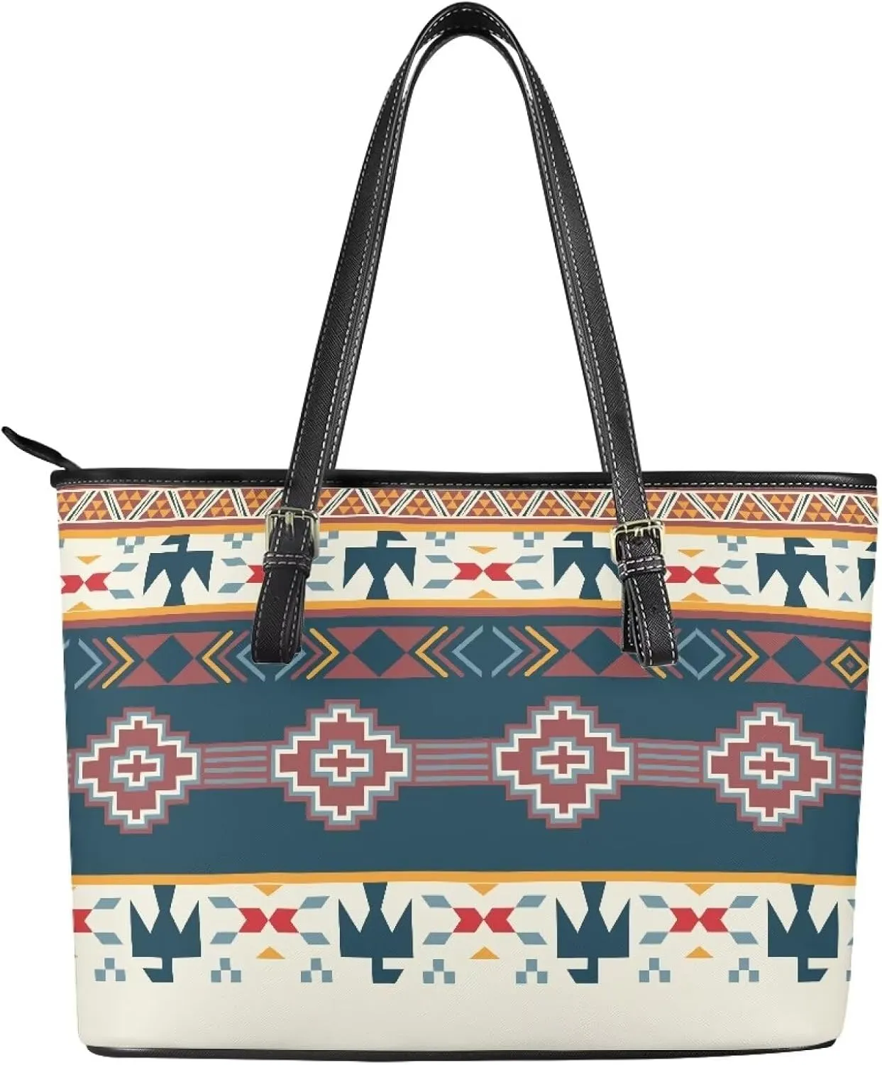 Tote Bag for Women,Work Tote Bags Large Laptop Tote Bag Waterproof Computer Leather Handbags Tribal Ethnic Purses