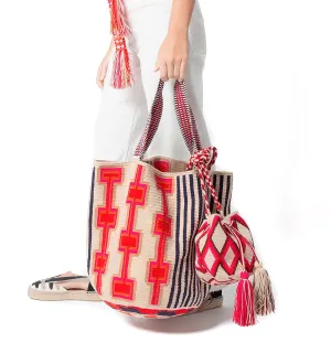 Tote beach bag WAYUU mochila bucket original from Colombia handmade fairtrade mochilon shopper extra large