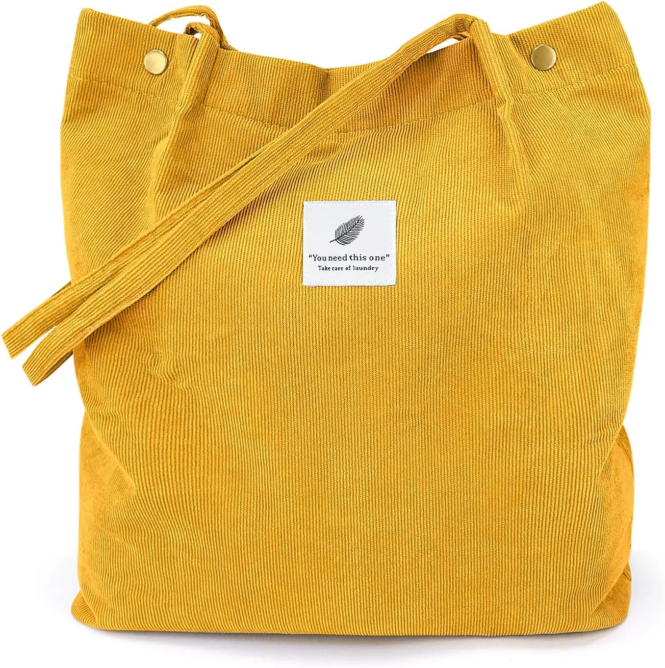 Tote Women Girls, Large Capacity Corduroy Reusable Grocery Shoulder Bag with Inner Pockets