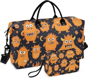 Travel Duffel Bags for Unisex-Adult, Personal Item Travel Duffel Bag with Shoes Compartment, Carry On Bag for Women, Travel, Gym, Weekend,Little Yellow Monster