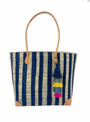 TRINIDAD STRIPES W TASSELS BLUE  MED