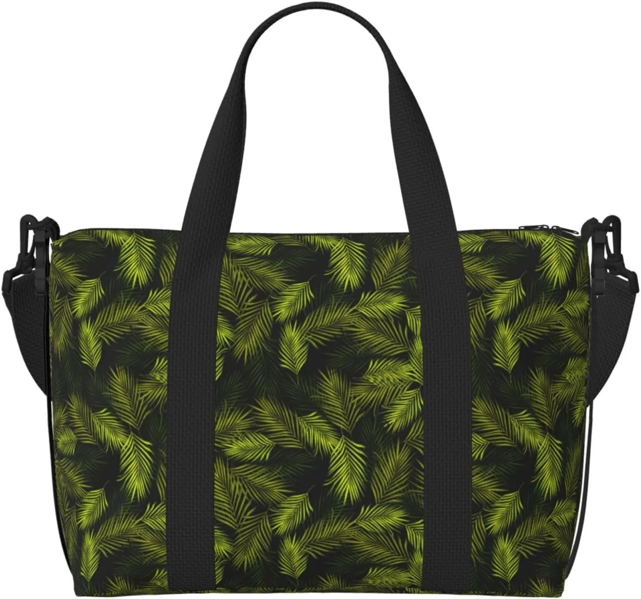 Tropical Palm Leaves Fern Leaf Travel Duffle Bag For Women Men Weekender Overnight Bag Gym Bag For Women, Carry On Airport Bag, Travel Tote Bag With Strap For Gym Travel Business Trips
