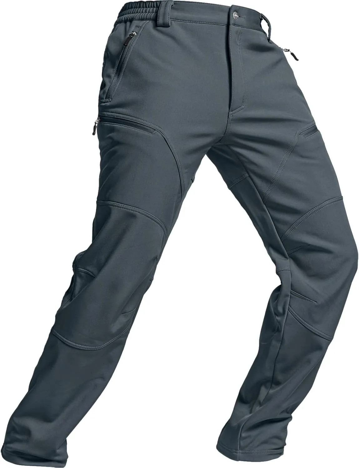TSLA Men's Snow Ski Snowboard Waterproof Softshell Cargo Pants, Hiking Fleece Lined Bottoms, Outdoor Work Pants