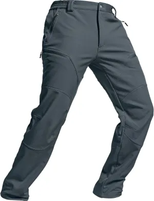 TSLA Men's Snow Ski Snowboard Waterproof Softshell Cargo Pants, Hiking Fleece Lined Bottoms, Outdoor Work Pants