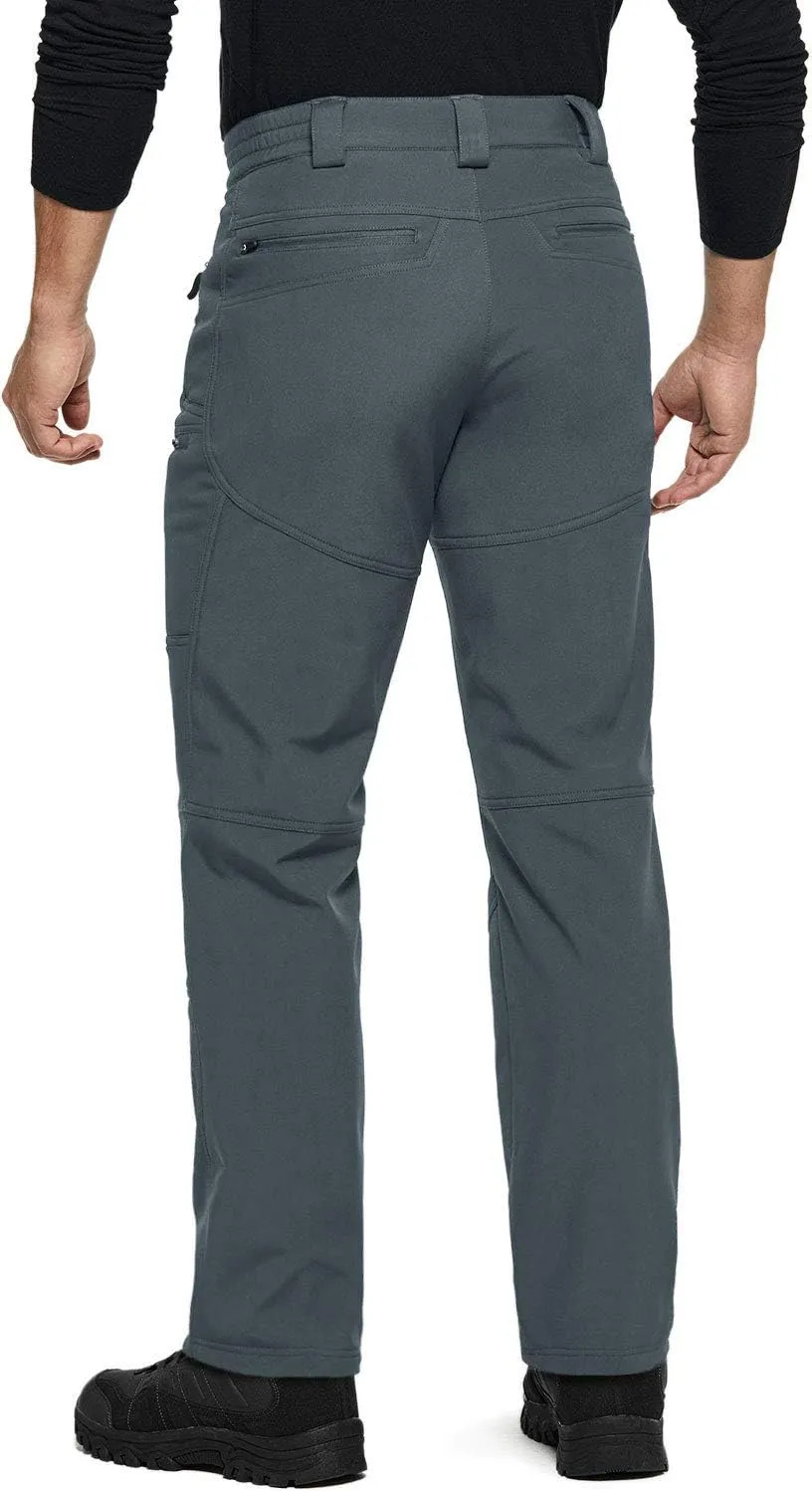 TSLA Men's Snow Ski Snowboard Waterproof Softshell Cargo Pants, Hiking Fleece Lined Bottoms, Outdoor Work Pants