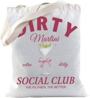 TSOTMO Martini Gift Dirty Martini Gift Dirty Martini Social Club Makeup Bag For Martini Lovers Girls Night Out (DIRTY Tote)